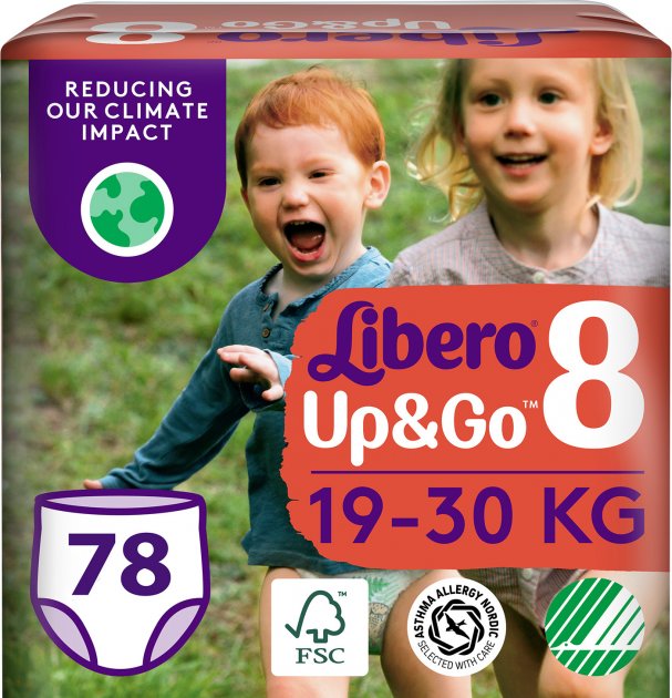 Підгузники-трусики Libero Up&Go 19-30 кг Розмір 8 78 шт